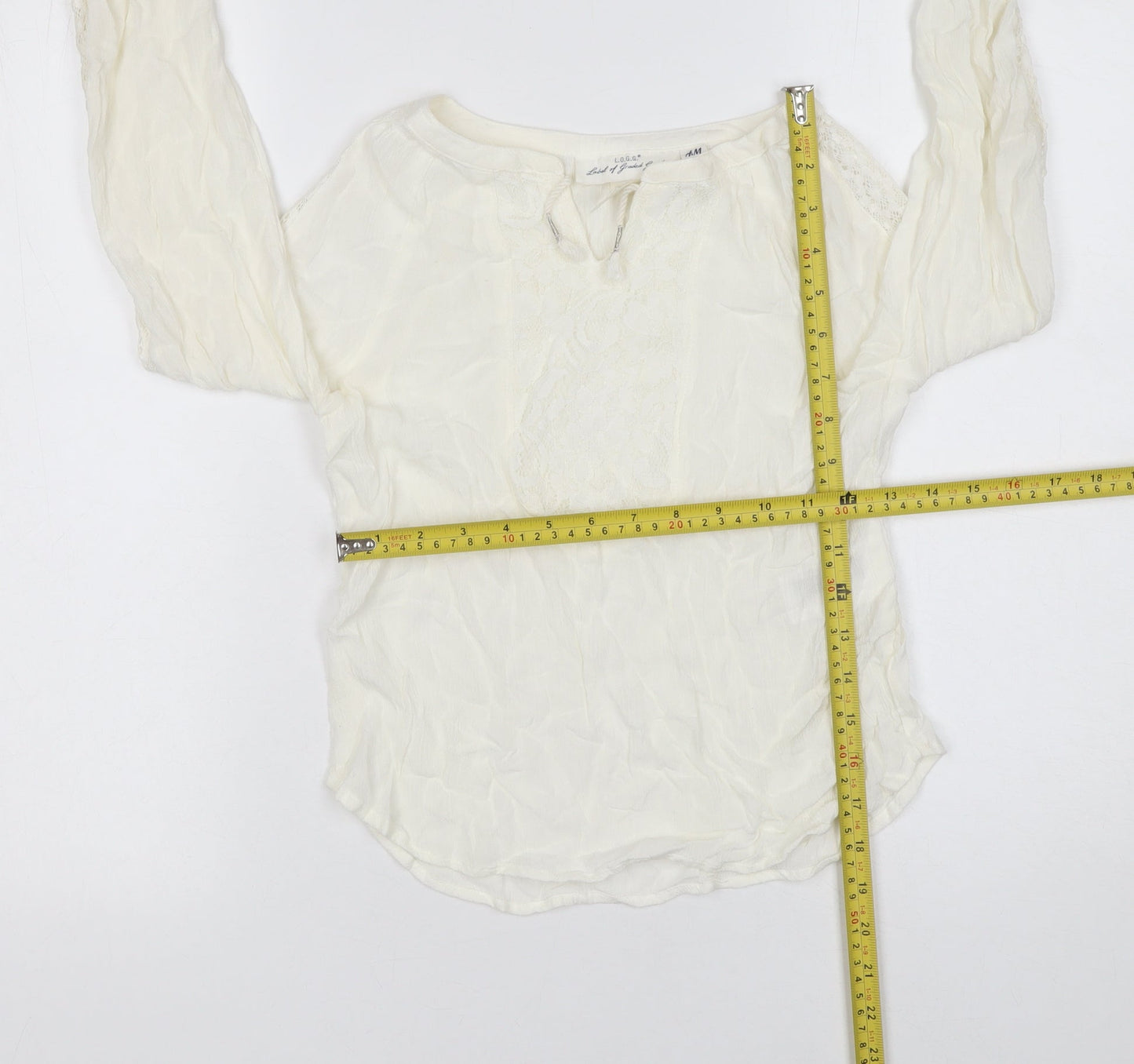 Girls UK Size 9-10 Years H&M Ivory Tunic Blouse