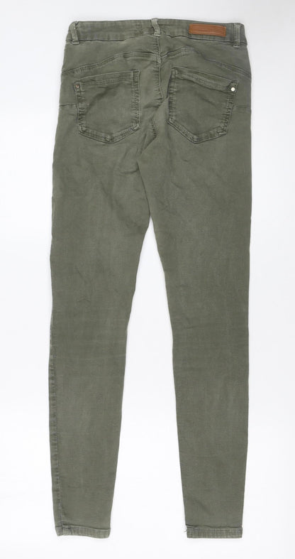 Womens UK Size 10 Bershka Slim Fit Skinny Green Jeans