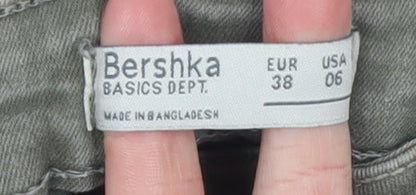 Womens UK Size 10 Bershka Slim Fit Skinny Green Jeans