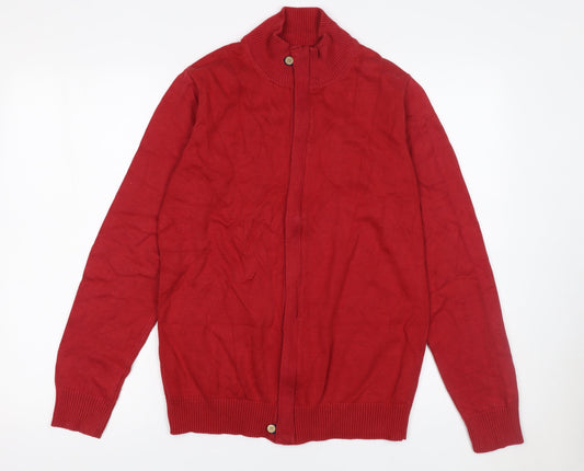 Mens UK Size XL NEGRO YOUTH FEVER Red Full Zip Jumper