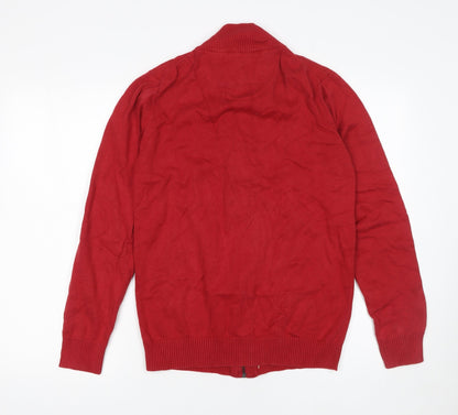 Mens UK Size XL NEGRO YOUTH FEVER Red Full Zip Jumper