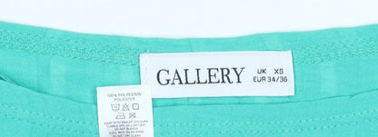 Womens UK Size XS Gallery Green Basic Blouse