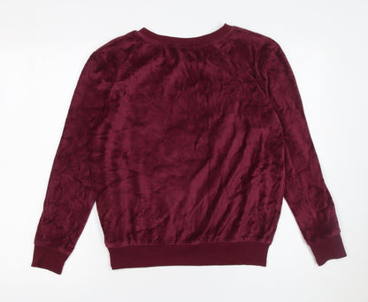 Harry Potter Women's Red Velour Hogwarts Pyjama Top XS