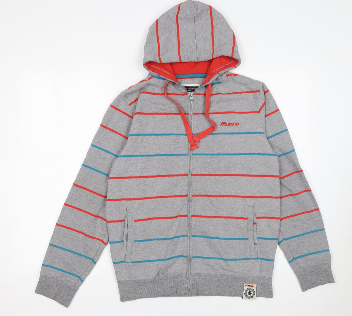 Mens UK Size S Murano Grey Full Zip Hoodie