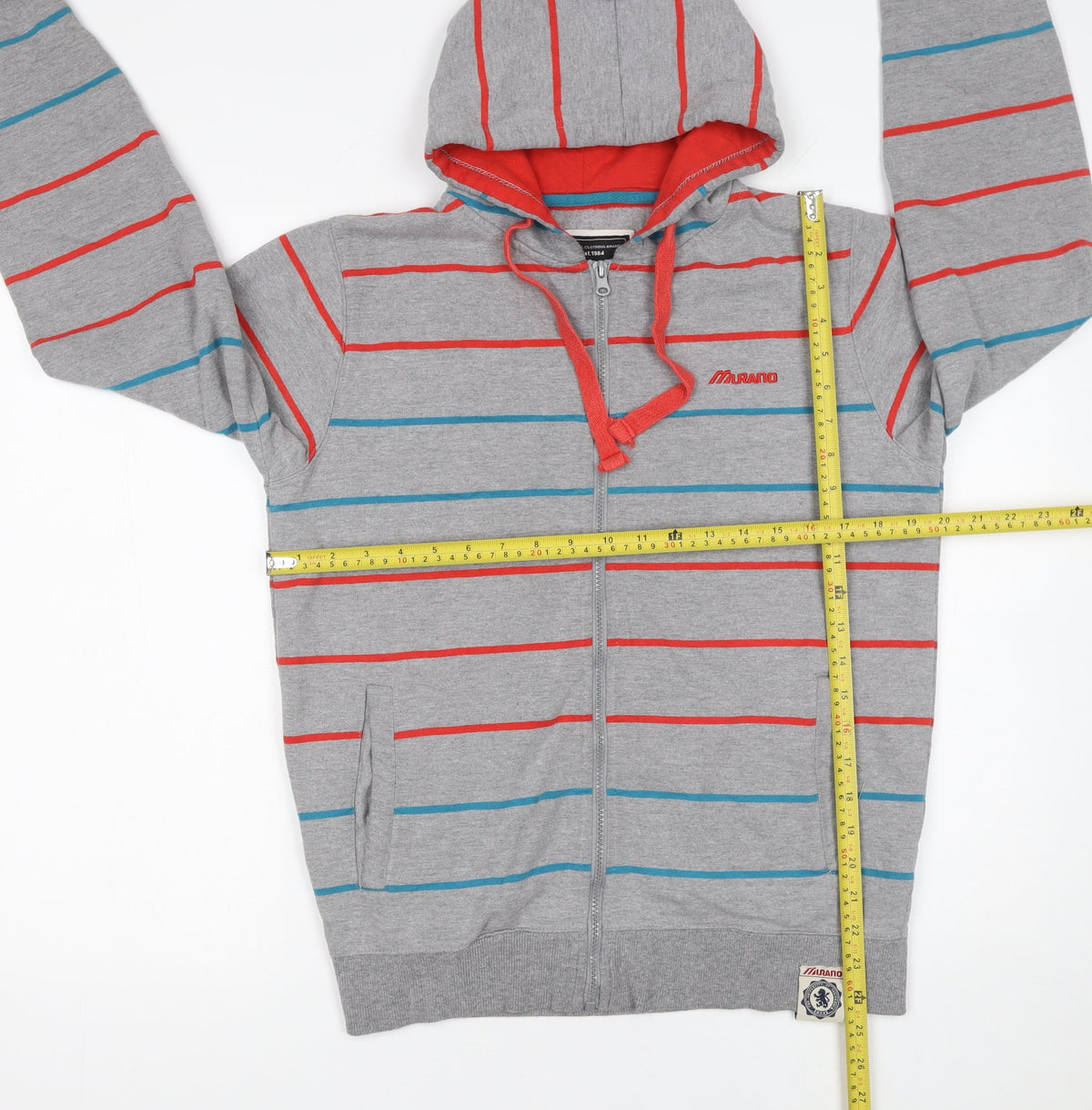 Mens UK Size S Murano Grey Full Zip Hoodie