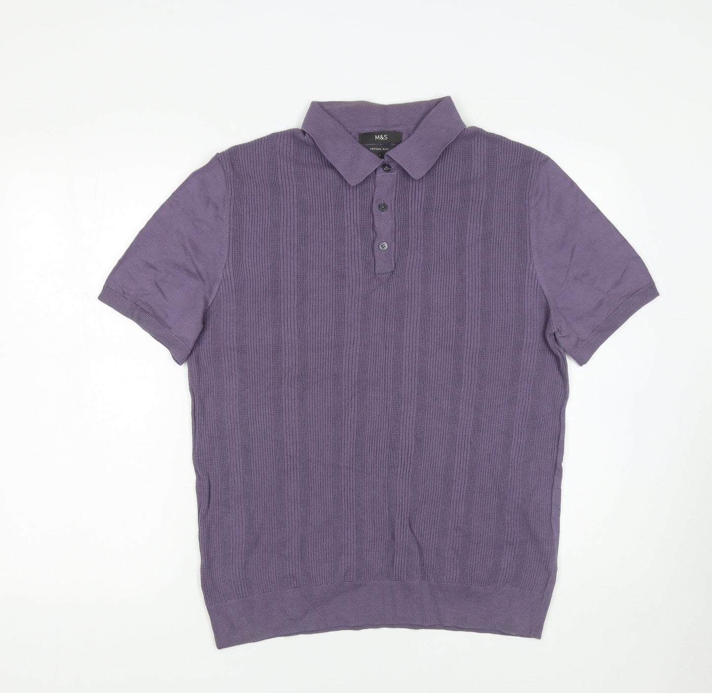 Mens UK Size L Marks and Spencer Cotton Blend Polo Shirt
