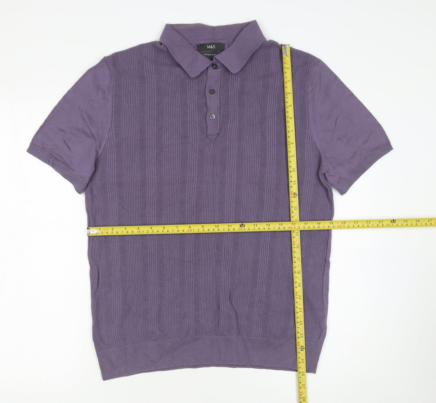 Mens UK Size L Marks and Spencer Cotton Blend Polo Shirt