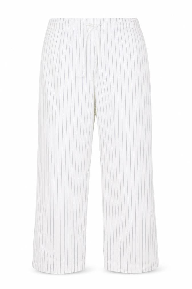 Dunnes Men's White Striped Lounge Pants Size L Viscose Linen Blend