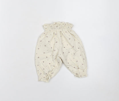 Leigh Tucker Willow Ivory Floral Paperbag Baby Trousers 0-3 Months