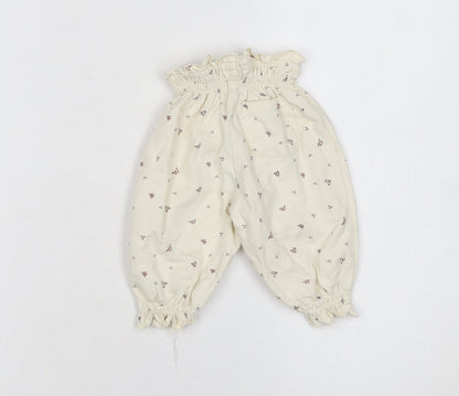 Leigh Tucker Willow Ivory Floral Paperbag Baby Trousers 0-3 Months