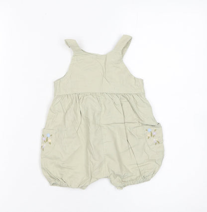 Next Unisex Baby Beige Floral Embroidered Cotton Romper 3-6 Months