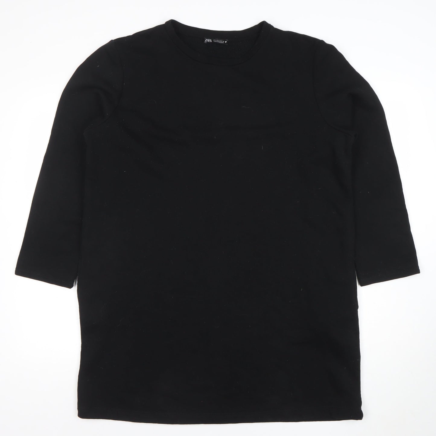 Womens UK Size L Zara Black Tunic Sweatshirt