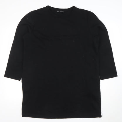 Womens UK Size L Zara Black Tunic Sweatshirt