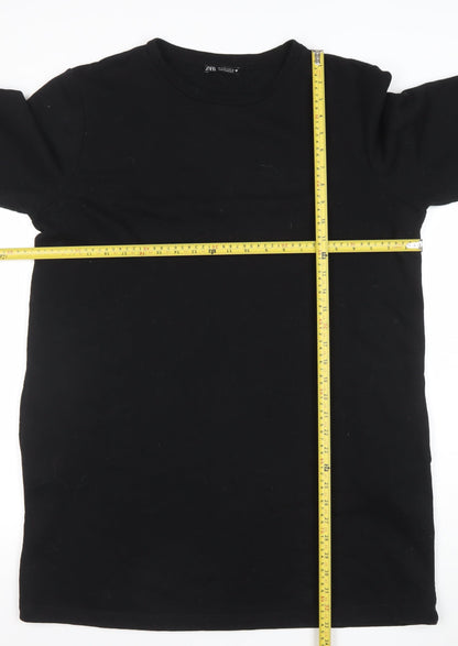 Womens UK Size L Zara Black Tunic Sweatshirt