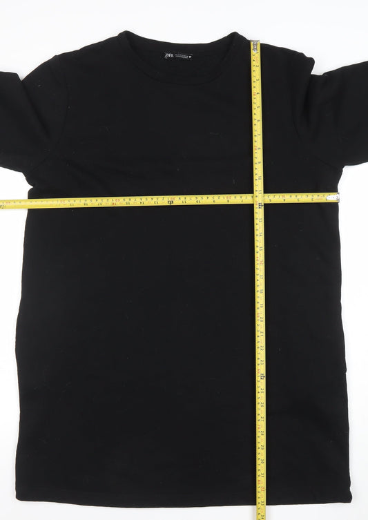 Womens UK Size L Zara Black Tunic Sweatshirt