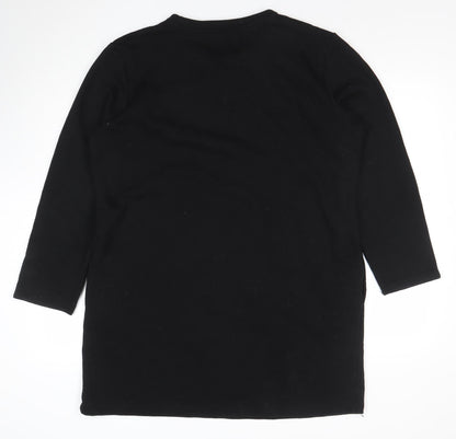 Womens UK Size L Zara Black Tunic Sweatshirt