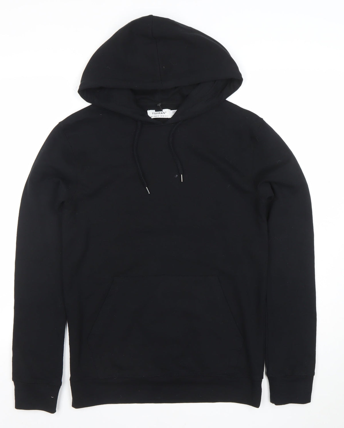 Mens UK Size S Topman Black Pullover Hoodie