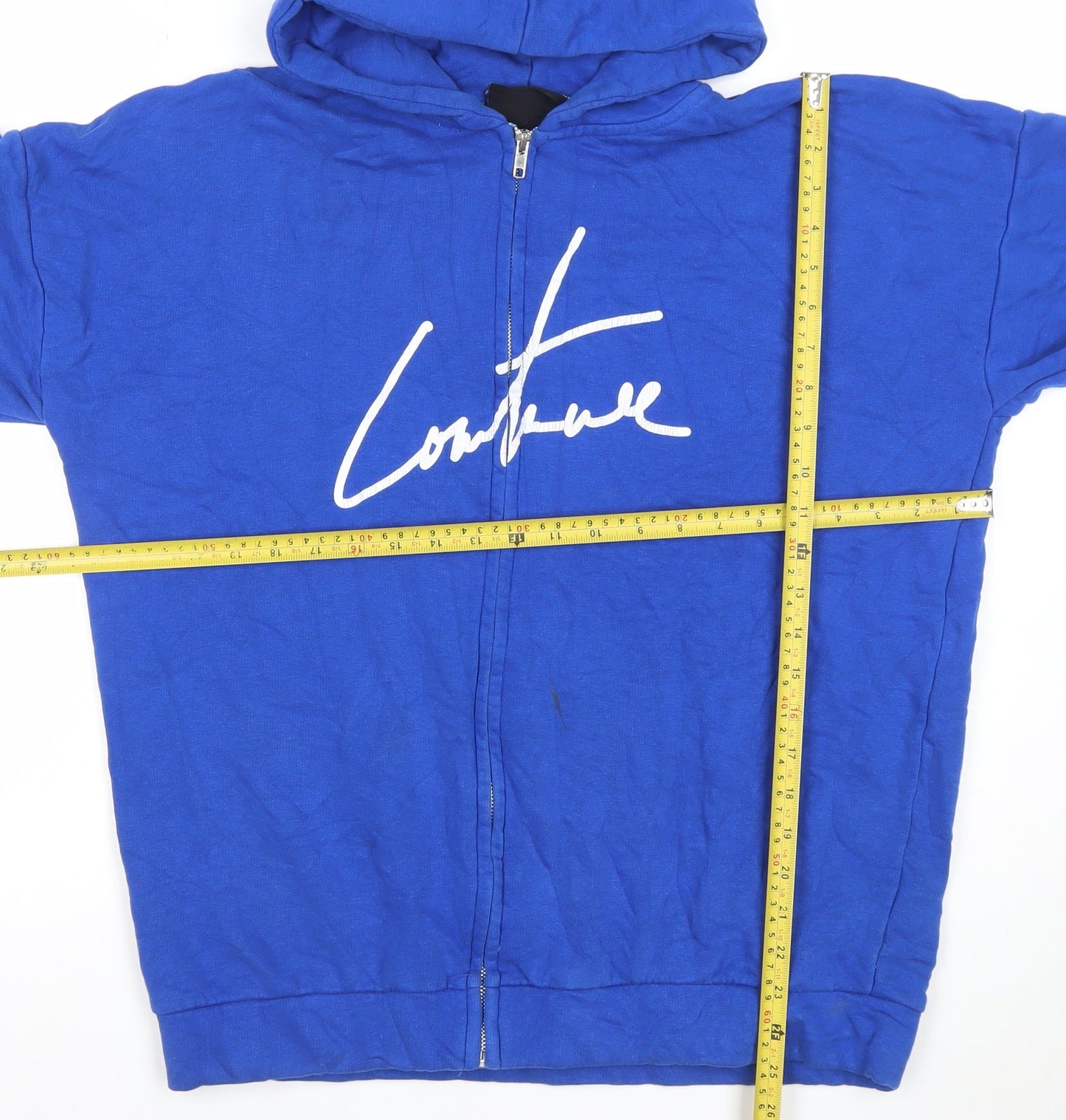 Mens UK Size S The Couture Club Blue Full Zip Hoodie