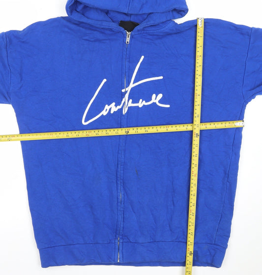 Mens UK Size S The Couture Club Blue Full Zip Hoodie