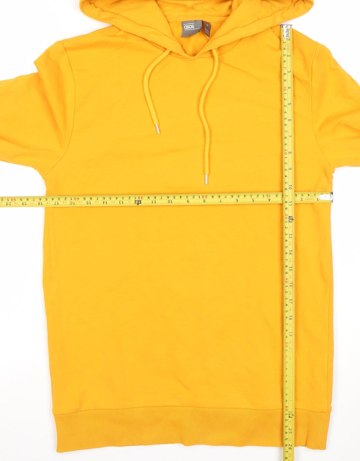Mens UK Size M ASOS Yellow Pullover Hoodie