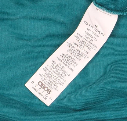 Mens UK Size M ASOS Green Pullover Hoodie