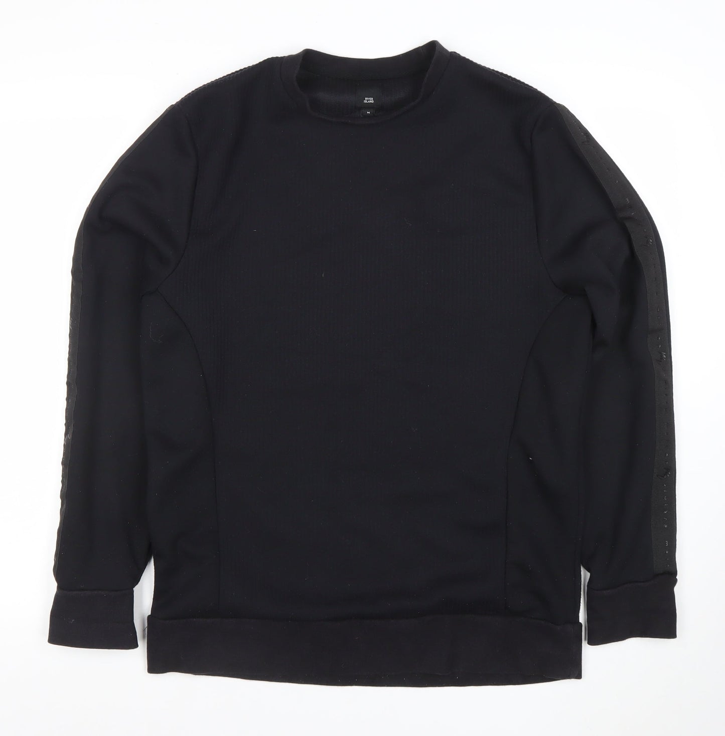 Mens UK Size M River Island Black Pullover Sweatshirt