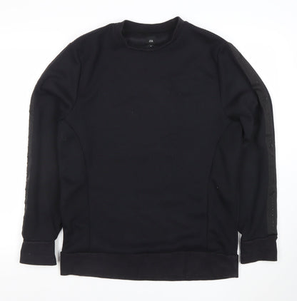 Mens UK Size M River Island Black Pullover Sweatshirt