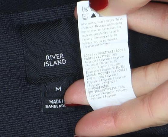Mens UK Size M River Island Black Pullover Sweatshirt