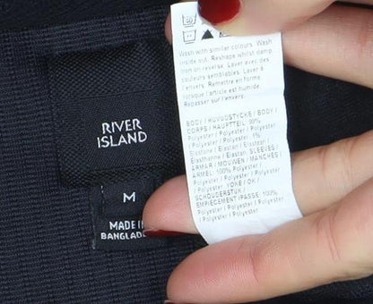 Mens UK Size M River Island Black Pullover Sweatshirt