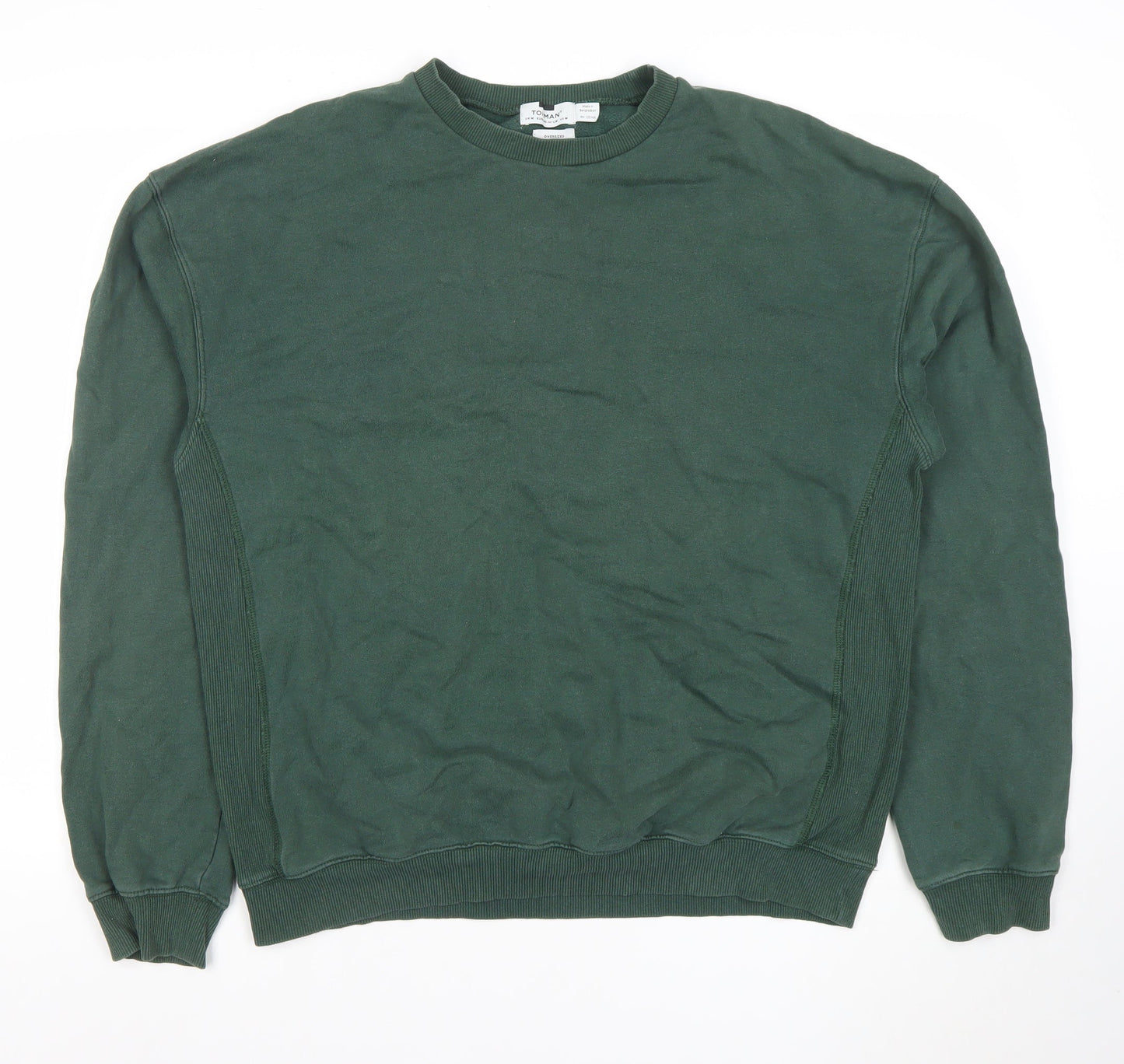 Mens UK Size M Topman Green Pullover Sweatshirt