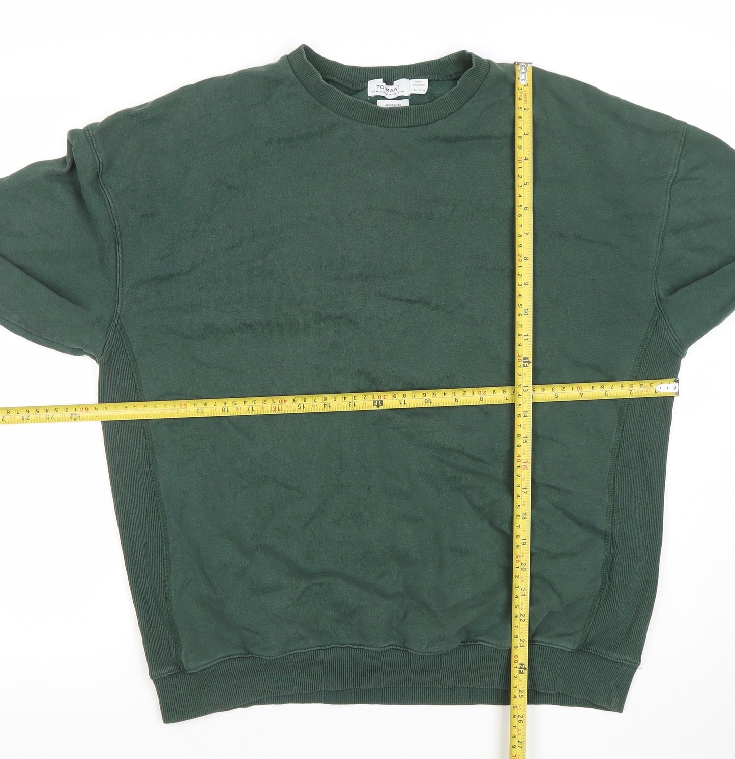 Mens UK Size M Topman Green Pullover Sweatshirt