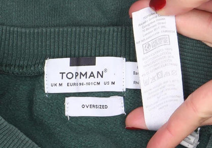 Mens UK Size M Topman Green Pullover Sweatshirt