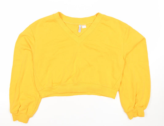 Womens UK Size 12 H&M Yellow Pullover Sweatshirt