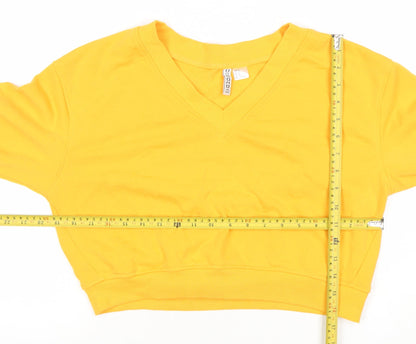 Womens UK Size 12 H&M Yellow Pullover Sweatshirt