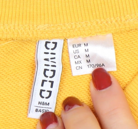 Womens UK Size 12 H&M Yellow Pullover Sweatshirt