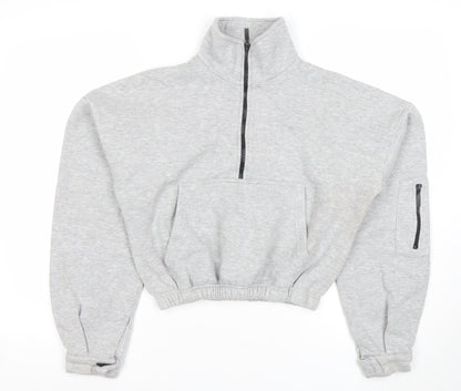 Womens UK Size S PRETTYLITTLETHING Grey Pullover Sweatshirt
