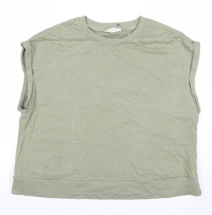 Womens UK Size L Marks and Spencer Green Basic T-Shirt