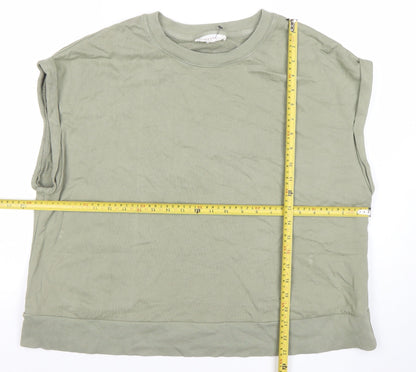 Womens UK Size L Marks and Spencer Green Basic T-Shirt