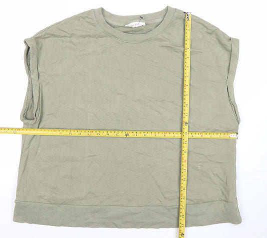 Womens UK Size L Marks and Spencer Green Basic T-Shirt