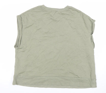 Womens UK Size L Marks and Spencer Green Basic T-Shirt