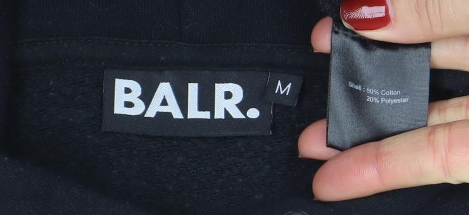 Womens UK Size M BALR Black Pullover Hoodie