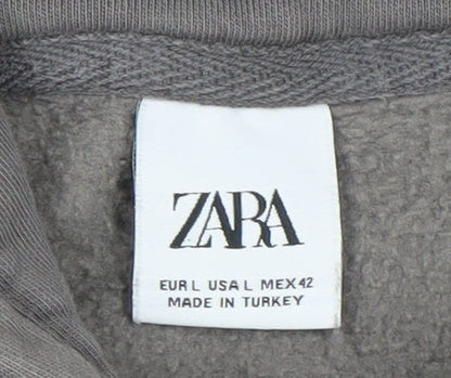 Womens UK Size L Zara Grey Pullover Hoodie