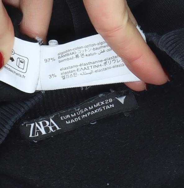 Womens UK Size 8 Zara Black Pullover Sweatshirt