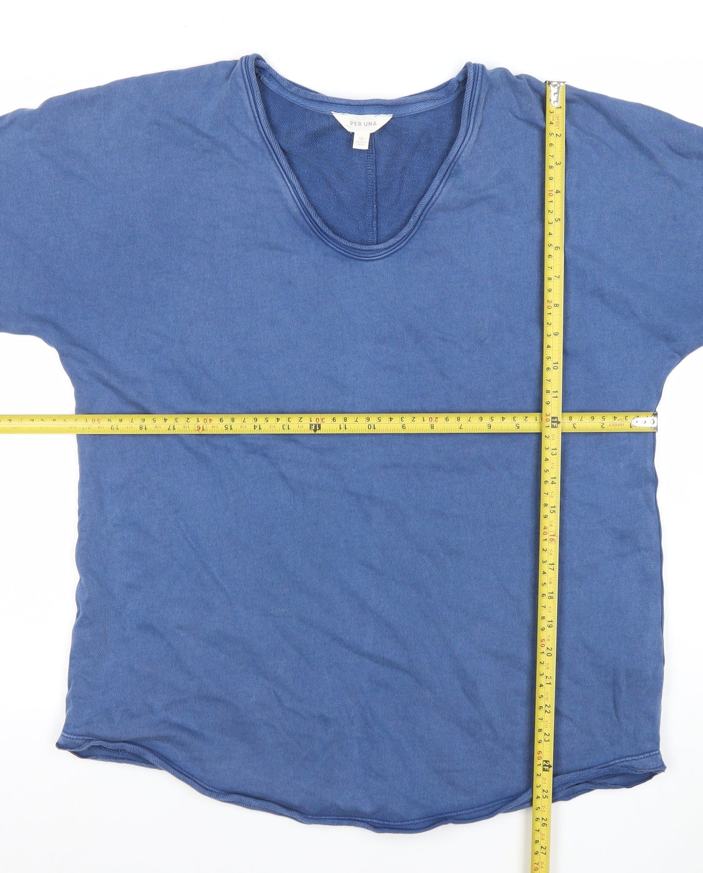 Womens UK Size 12 Marks and Spencer Blue Basic T-Shirt