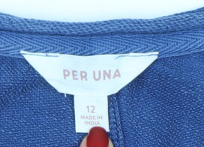Womens UK Size 12 Marks and Spencer Blue Basic T-Shirt