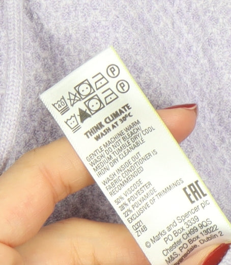 Womens UK Size L Marks and Spencer Purple Cardigan Sweatshirt