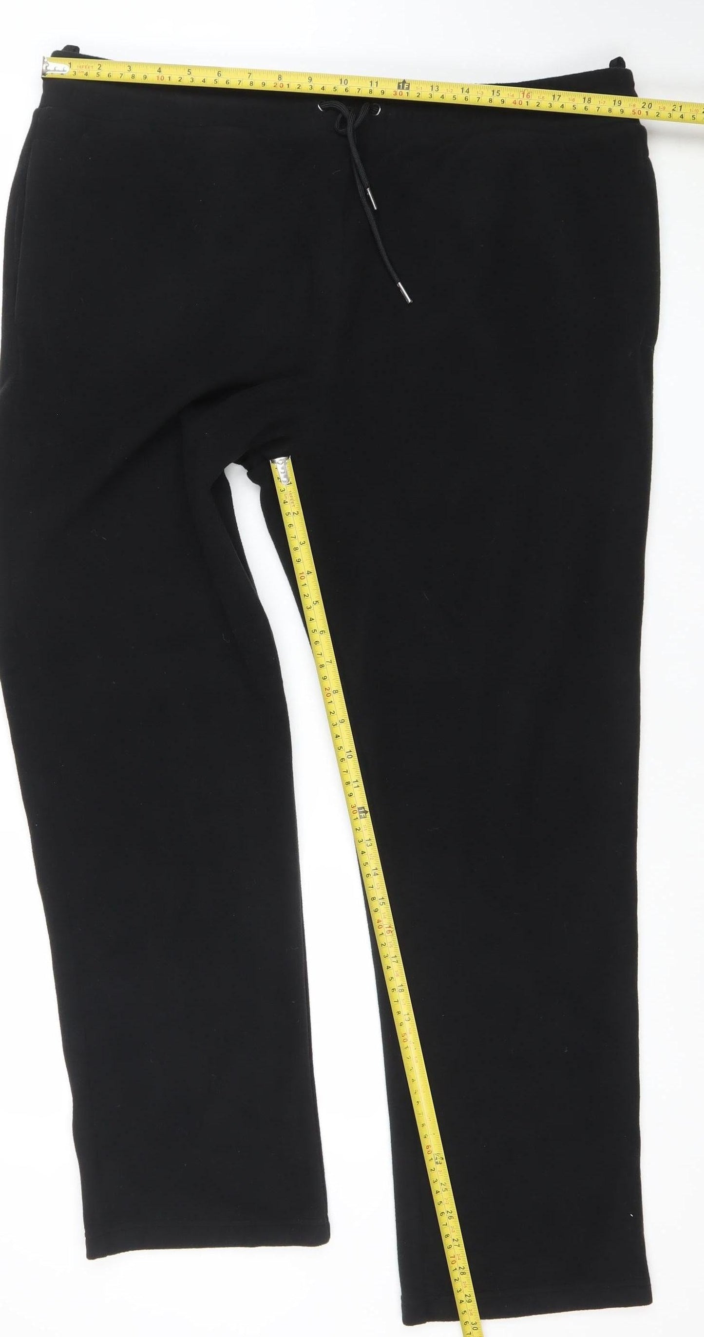 Mens UK Size XL Marks and Spencer Regular Fit Sweatpants Black Trousers
