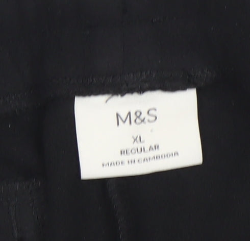 Mens UK Size XL Marks and Spencer Regular Fit Sweatpants Black Trousers