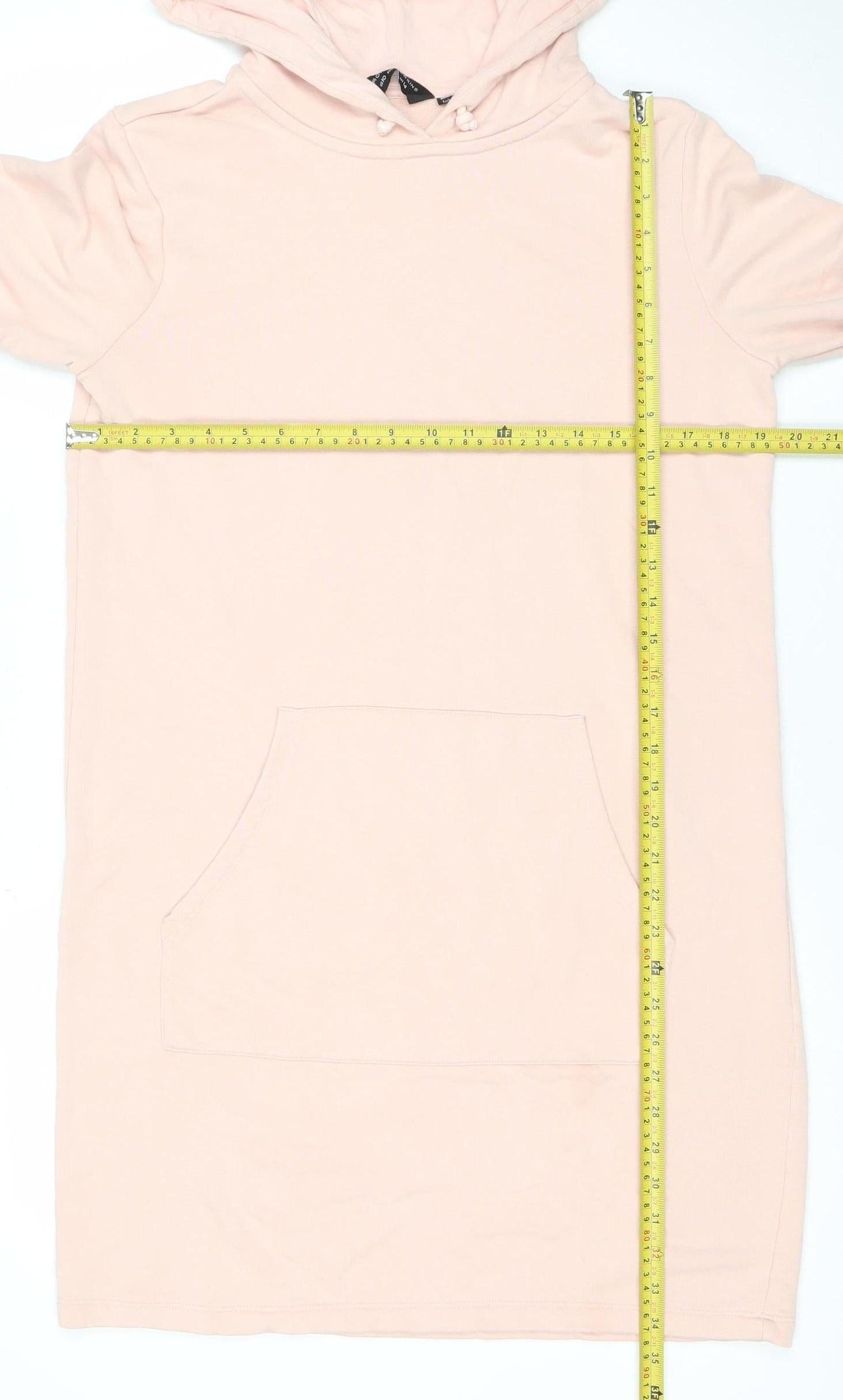 Womens UK Size 14 Dorothy Perkins Pink Tunic Hoodie