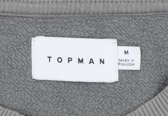 Mens UK Size M Topman Grey Pullover Sweatshirt